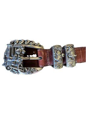 Brighton Vintage Disney Leather Belt Size 28 Mickey, Donald, Goofy
